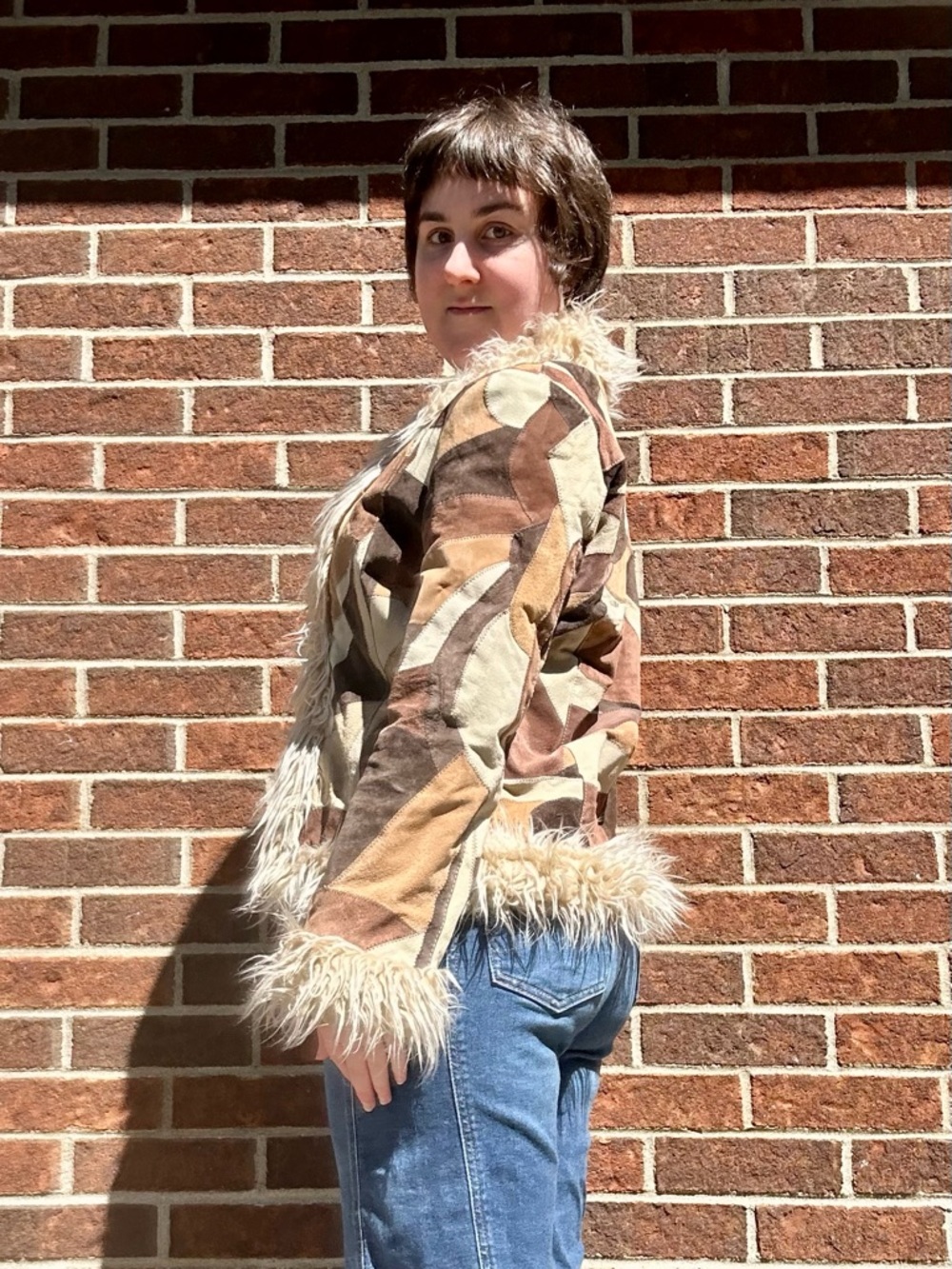 Y2K patchwork suede afghan jacket - Picture 6 of 15